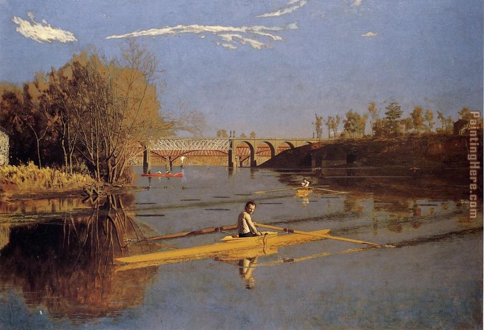 Max Schmitt in a Single Scull painting - Thomas Eakins Max Schmitt in a Single Scull art painting